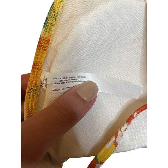 OUT FROM UNDER Women's Size L Sweetheart Yellow Floral Underwire Bikini Top NWOT - Picture 6 of 7